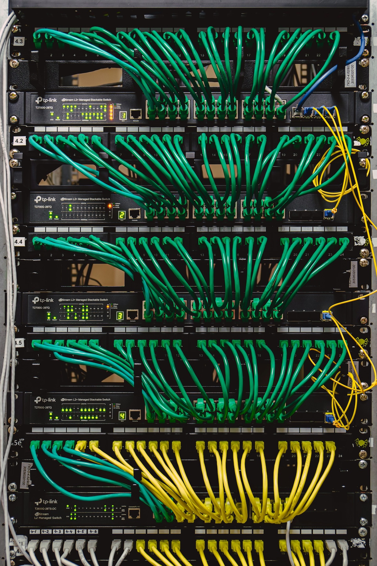 Servidores de red en un data center